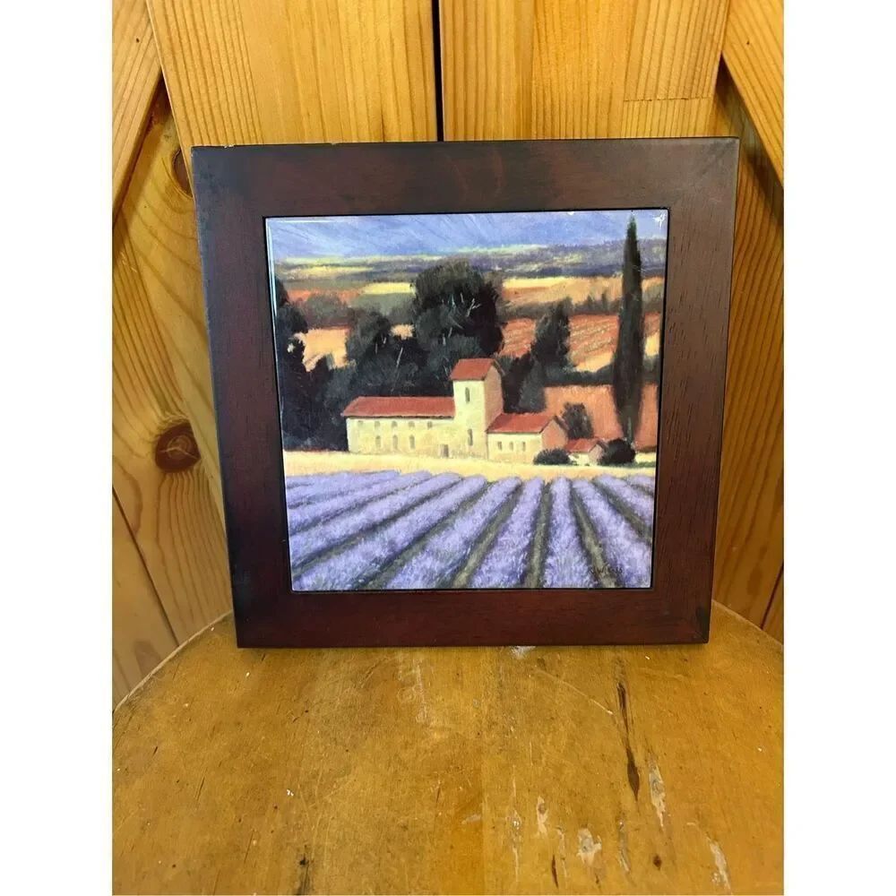 J. Wiens Tuscan Scene Framed Tile Trivet Wall Hanging (8294)